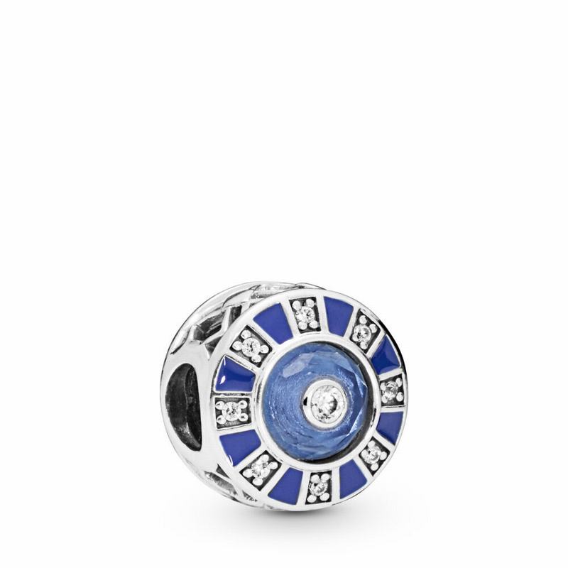 Pandora Mosaic Charm Ireland - Sterling Silver/Enamel/Blue/Mixed Stones - 813427SRH